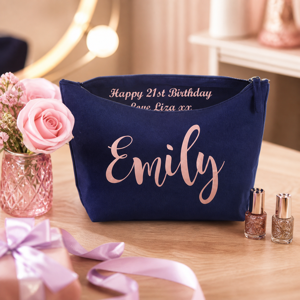 Personalised Make-Up Bag with Hidden Message
